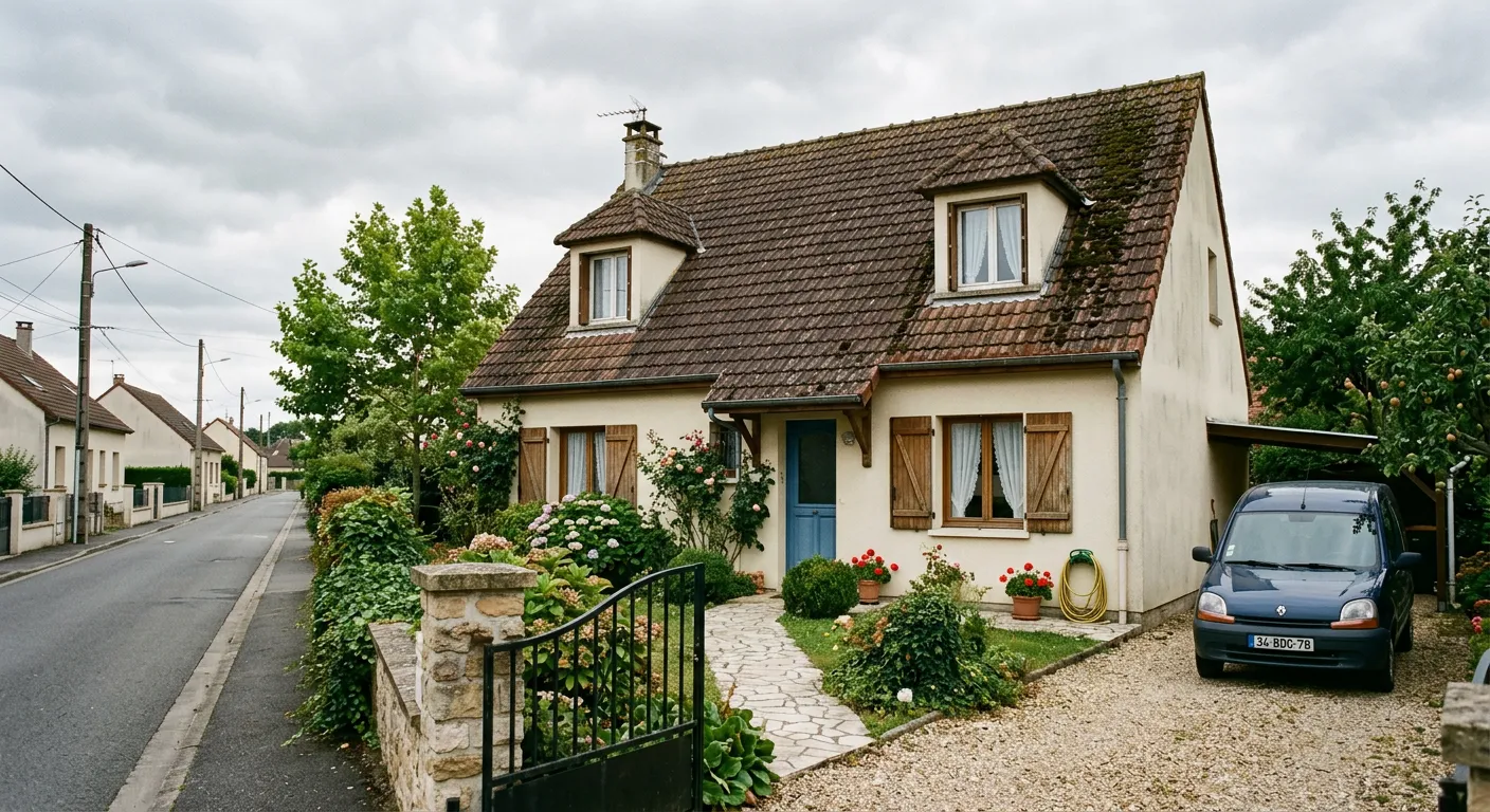 Pavillon avec toiture en tuiles abîmées avant rénovation à Beaune